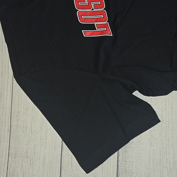 Air Jordan Men's Los Angeles Short Sleeve T-Shirt Black/Red/White Size L NWT - Picture 5 of 9